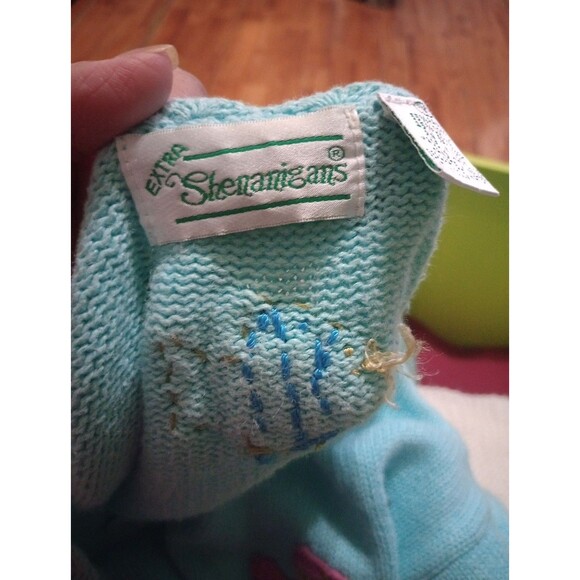 Vtg Extra Shenanigans Cardigan Sweater Women’s 1X  Baby Blue Fish Embroidered - Picture 7 of 16